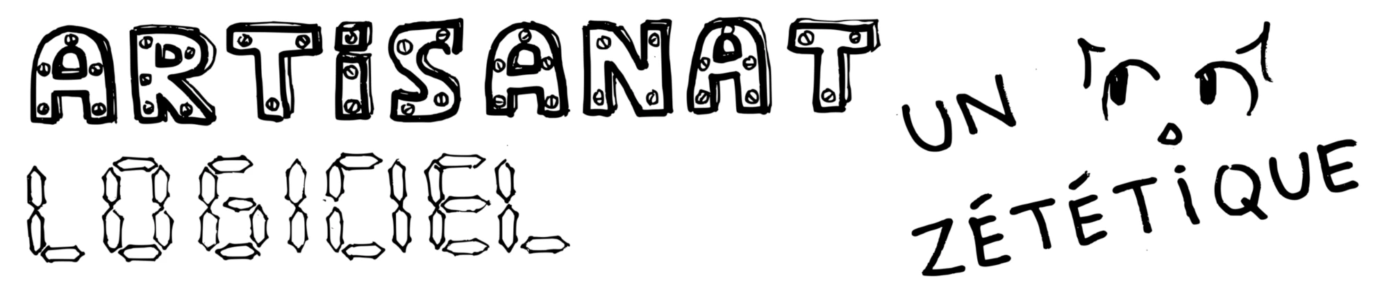 black and white logo saying “artisanat logiciel un regard zététique”